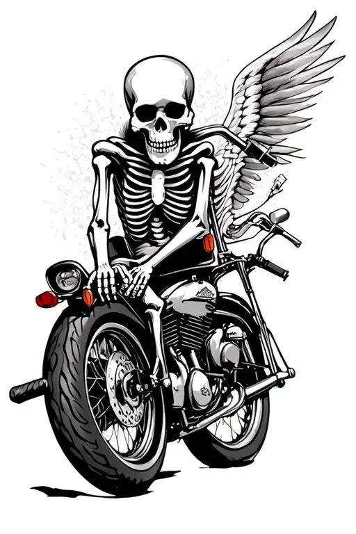 Skeleton On A Harley Davidson Motorcycle