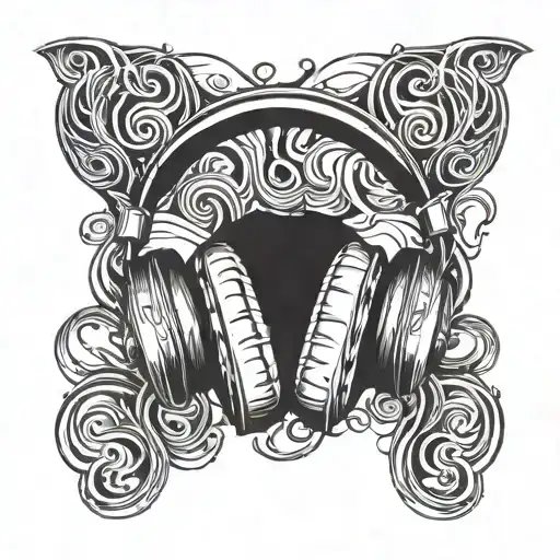 An Abstract Design Of Headphones Morphing Into Wu Tang Clan's Iconic Logo