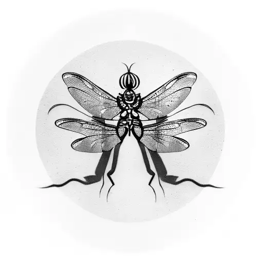 A Coffee Cup With Dragonfly Wings Soaring Above A Jeep