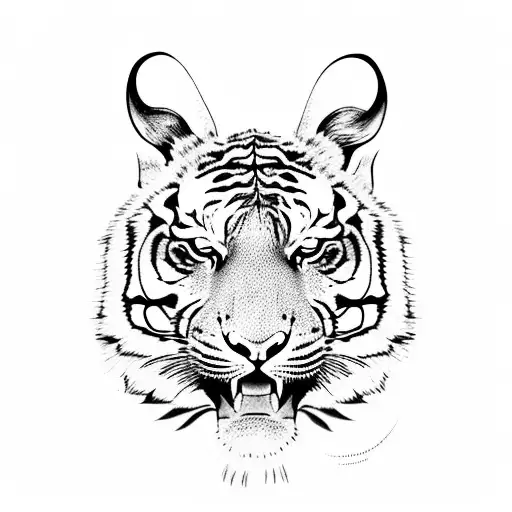 A Majestic Tiger Surrounded By A Vibrant Jungle