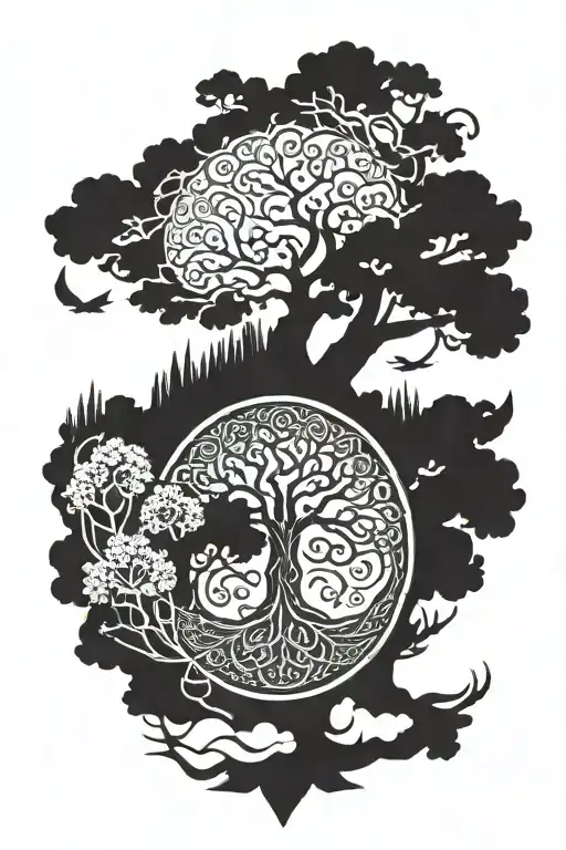 Nordic Tree Of Life On Shoulder Armor