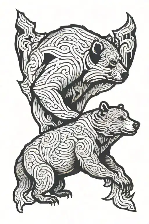 Bear Forearm Tattoo Men