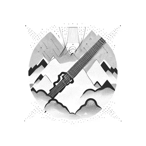 Guitar Strings Transforming Into A Mountain Range