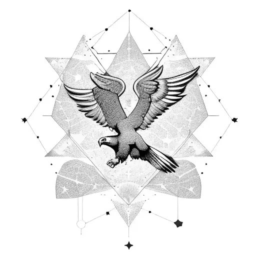 A Constellation Of Stars Forming The Shape Of An Eagle Soaring Through The Sky Like An Armband