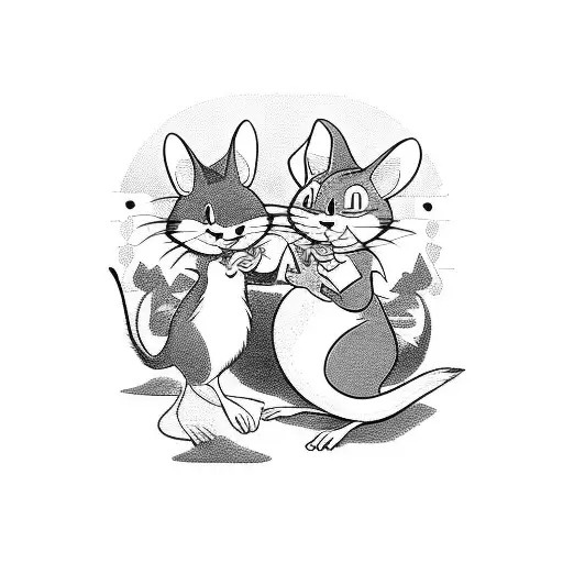 Tom And Jerry Enjoying A Beautiful Sunset Together