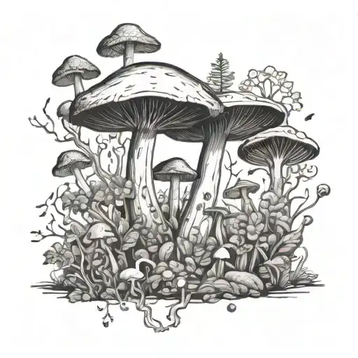 A Mystical Mushroom Forest With Hidden Musical Instruments Scattered Throughout