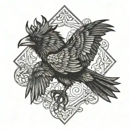 Norse Crow Flying