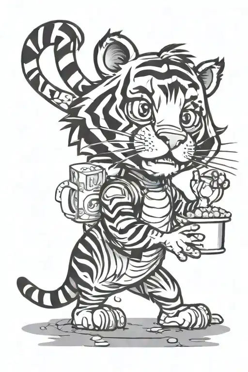 Cereal Box Tiger Cartoon Character