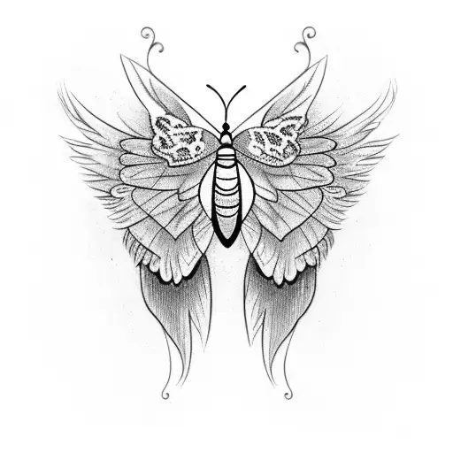 Moth With Large Wings For A Stomach