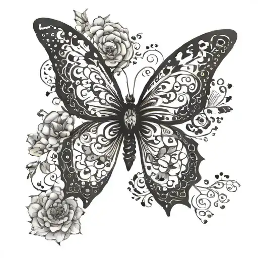 A Semi Colon Incorporated Into A Beautiful Butterfly Design