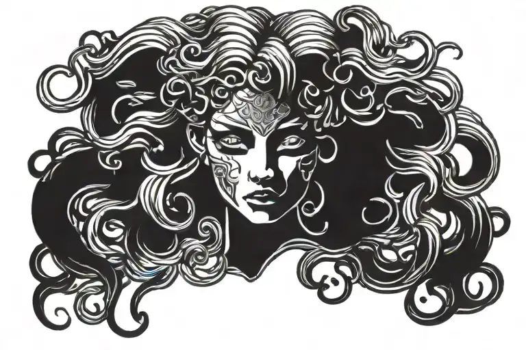 Medusa Goddess Head Looking Straight