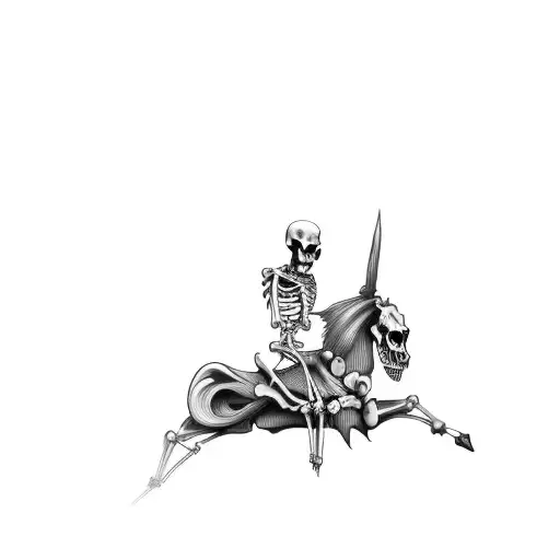 A Skeleton Riding A Horse