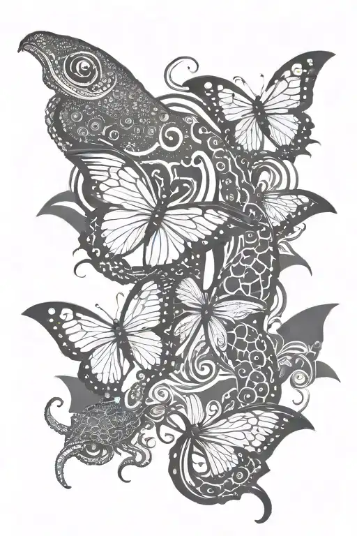 Octopus Seahorse Sea Turtle Swimming Gracefully