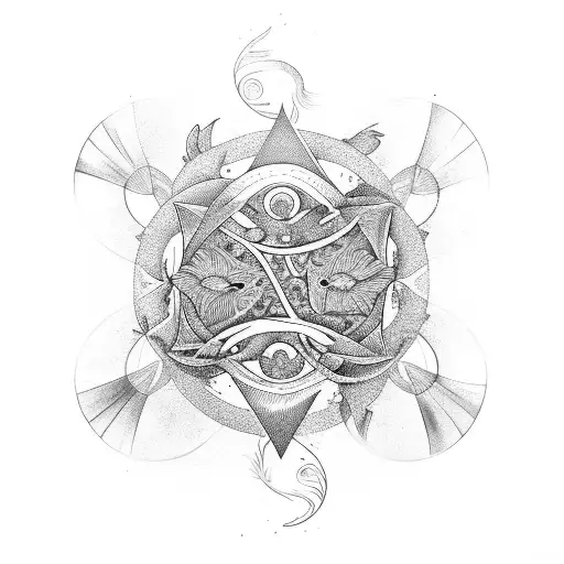 Pisces Sign With Lotus