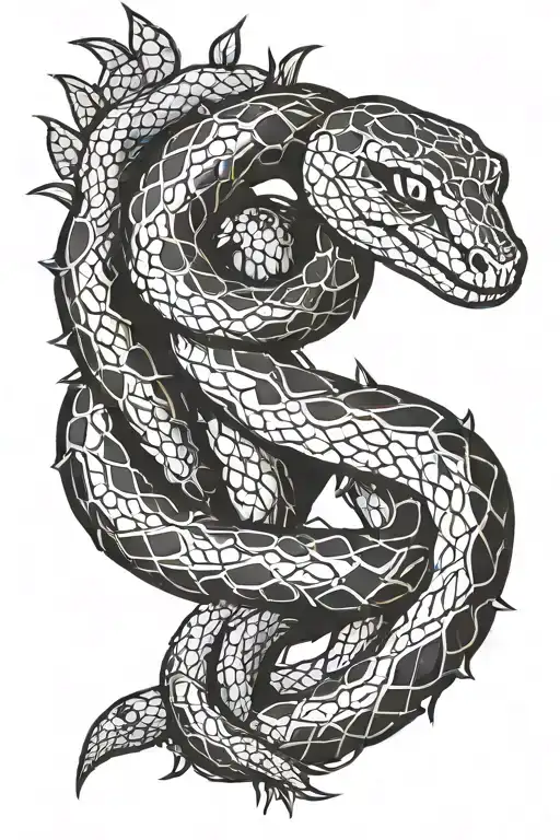 Snake Wrapped Around Cactus