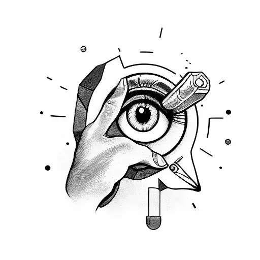 Eye On Hand Making A Gun Motion