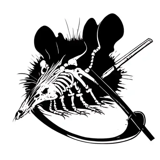 Oar With A River Rat Skeleton