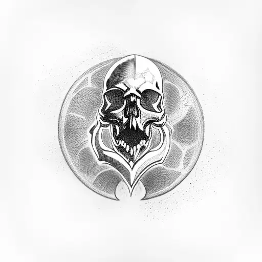 Skull With A Sword Inside His Eye-socket