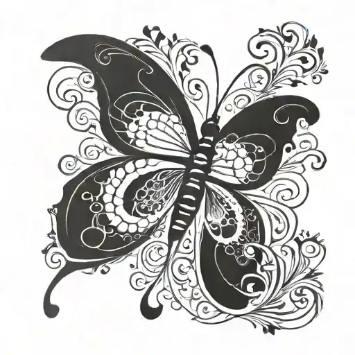 A Semi Colon Incorporated Into A Beautiful Butterfly Design
