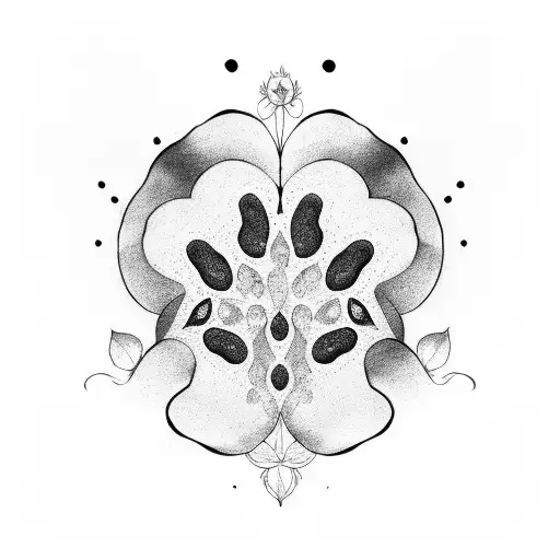 Calligraphy Flowers Dog Paw Prints