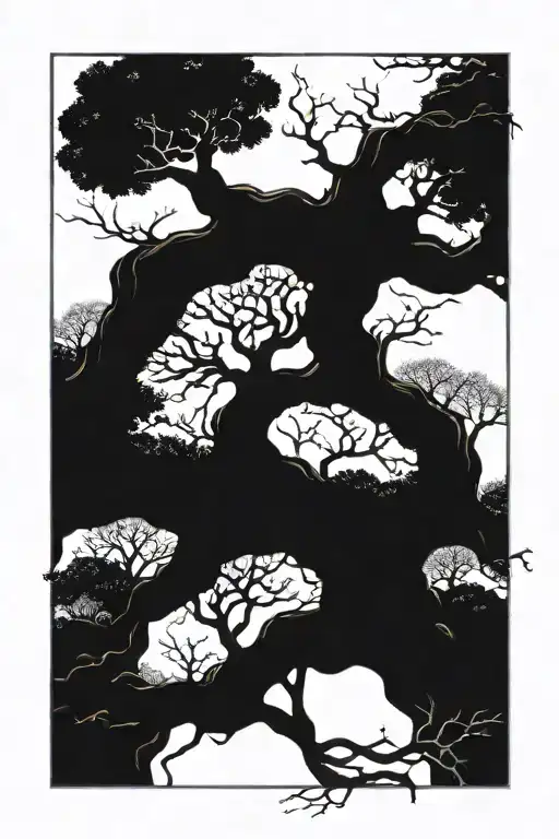 Cryptic Shield Of Protection Growing Out Of A Twisted Lovecraftian Tree Of Life