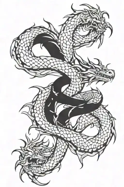 Dragon And Double Helix Intertwined
