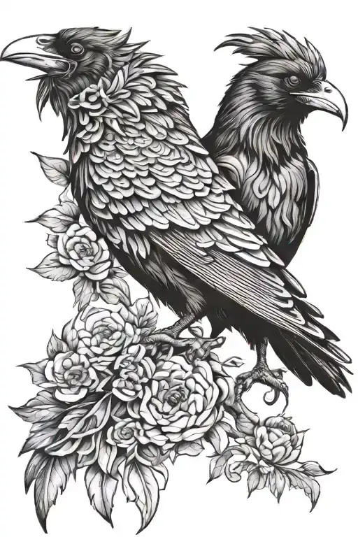 Raven Sleeve Armor Tattoo Design