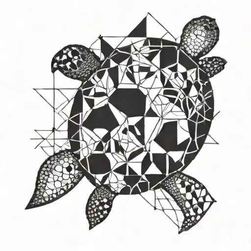 Incorporate A Saxophone Into A Geometric Design With A Turtle Shell Pattern