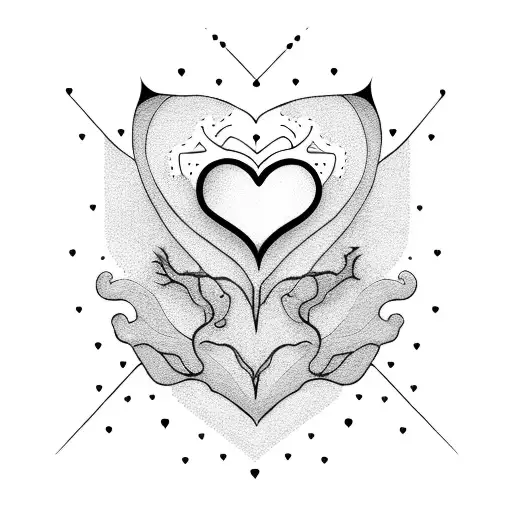 Gothic Simple Outline Of Love Heart