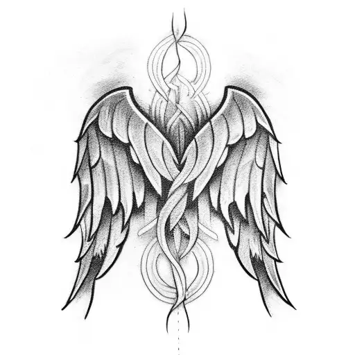 Angel Wings With Font Writing