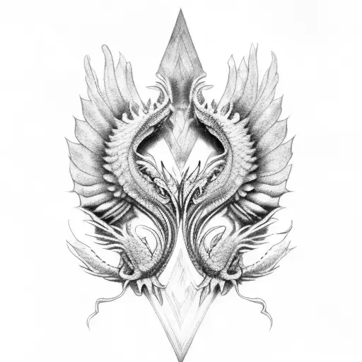 Wing Dragon And Wing Angel