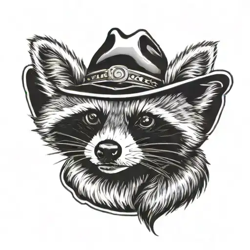 A Cowboy Hat With A Raccoon Peeking Out Of It