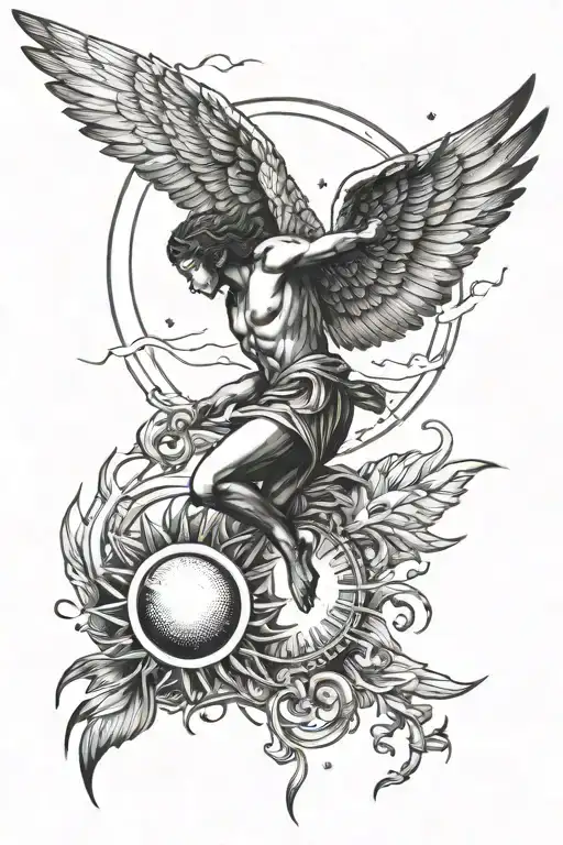 Icarus Flying Too Close To The Sun Arm