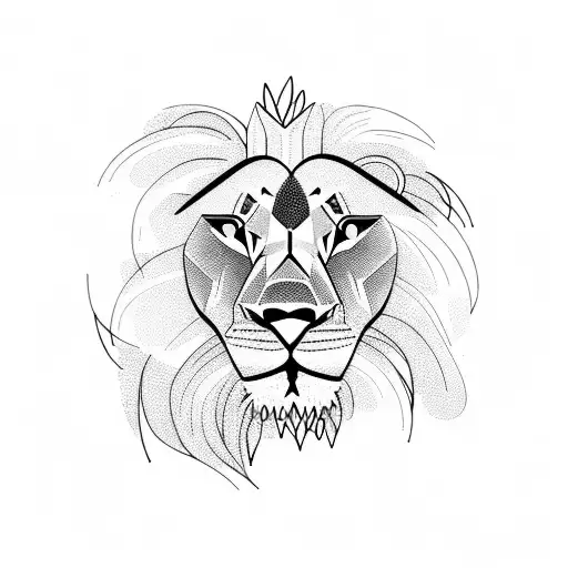 A Lion Resting On A Hammock Between Palm Trees