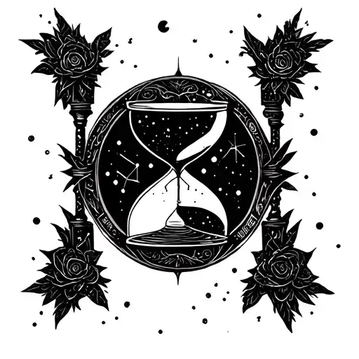 Hourglass And Sagittarius Constellation