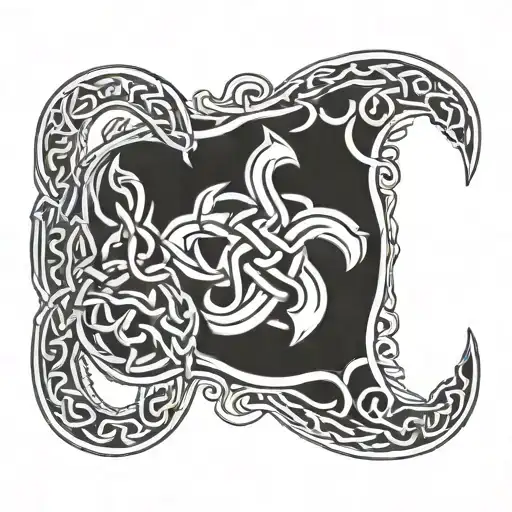 A Unique Design Combining Celtic Knotwork With Elements Of The Army Flag