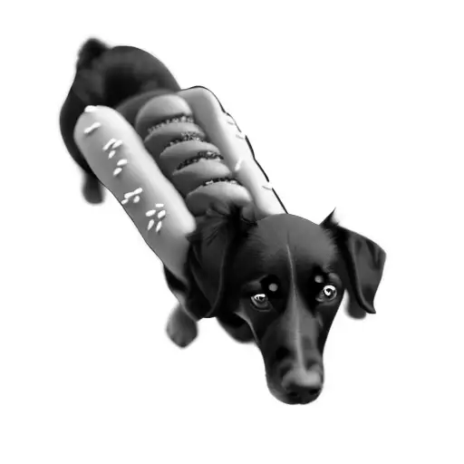 A Dog In A Hot Dog Costume