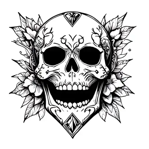 Muerte Skull Etoile With Diamond