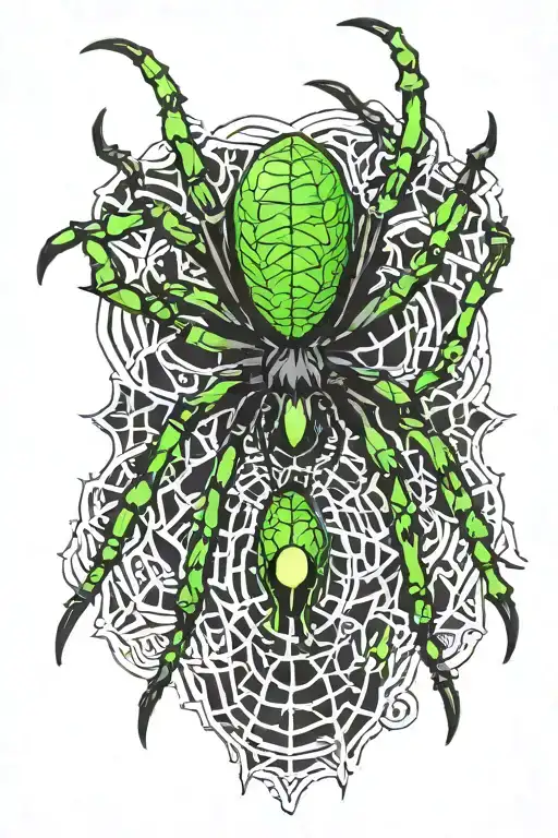 Spider With Neon Green Legs
