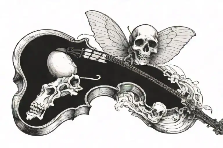 A Moth With A Skull And A Violin