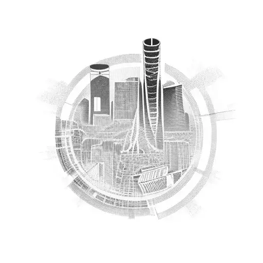 Tokyo Skyline With Football Goalposts As Buildings