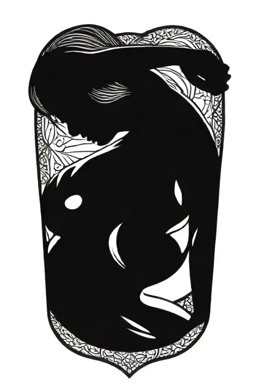 Faceless Slim Woman Silhouette Sensual Flexing