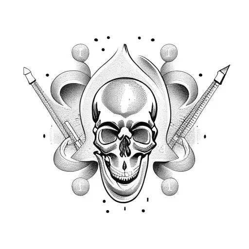 Classic Guitar And Skull Note