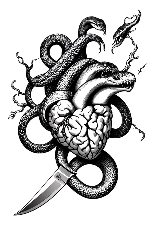 Overthinking Snake Knife Brain Heart