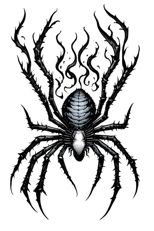 Spiky Fire Outlined Spider Leg Vines