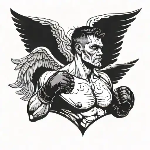 Boxer Man With Angel
