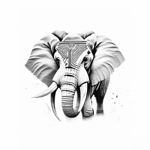 Depict An Elephant And An Eagle Facing Off In A Football Match In A Bold And Striking Design