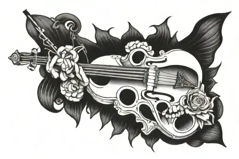 A Moth With A Skull And A Violin