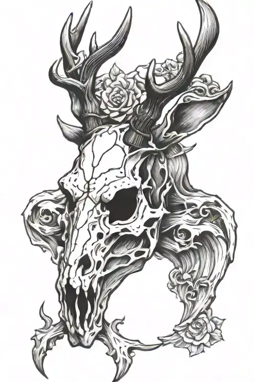 European Mount Deer Skull