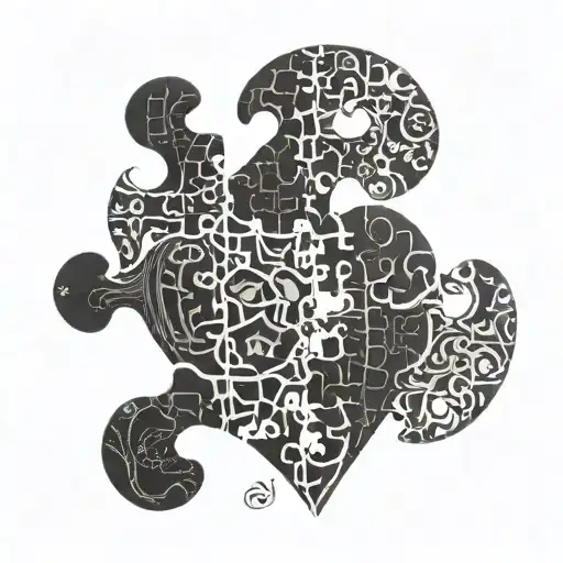 Puzzle Piece Heart Shape